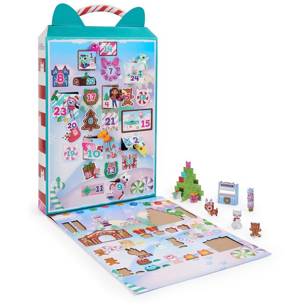 Gabby’s Dollhouse, Advent Calendar 2023, 24 Surprise Toys with Figures, Stickers & Dollhouse Accessories, Kids Toys for Girls & Boys Ages 3+