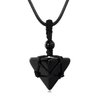XIANNVXI Black Obsidian Healing Crystal Stone Necklace Spirtual Pyramid Gemstone Pendant Necklaces Adjustable Rope Natural Reiki Quartz Jewelry for Men Women Boy