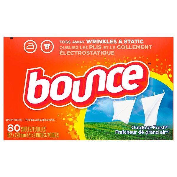 Bounce Fabric Softener Sheets, Outdoor Fresh Scent, 80 ct
