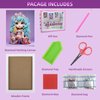 PracticeJQDEN Ice Cream Girl Diamond Painting Kits, 5D Gem Art for Kids DIY Paint-by-Number Kits with Frame Arts and Crafts Dots Kits for Kids Christmas Birthday Gifts for Girls Ages 6-12