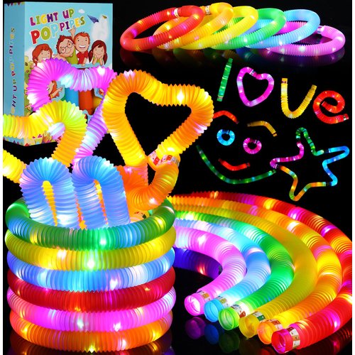 SCIONE 24 PCS Light up Party Favors for Kids 4-8 8-12,Glow in The Dark Party Supplies Sensory Toys,Toys for 4th of July Patriotic Parade,Birthday Return Gifts Treats Prizes for Boys Girls
