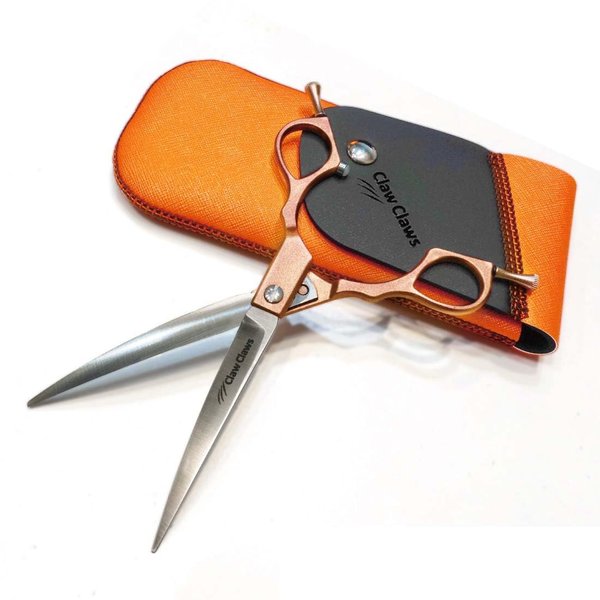 Claw Claws 6.6" Curved Hair Cutting Scissors with Lightweight Alu Handle and Precision-Crafted Japanese 440C Stainless Steel Blades for Home Use. Symmetrical Design (Curved Scissors)