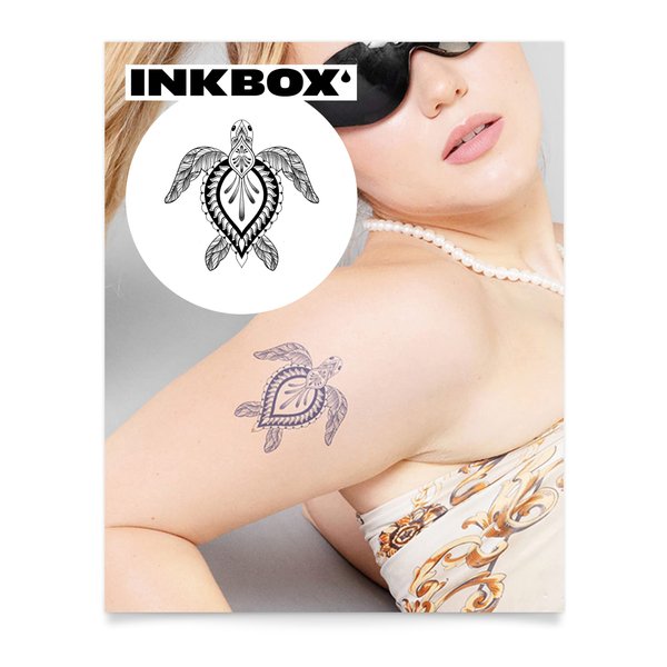 Inkbox Temporary Tattoos, Semi-Permanent Tattoo, One Premium Easy Long Lasting, Water-Resistant Temp Tattoo with For Now Ink - Lasts 1-2 Weeks, Kelp, 4 x 4 in