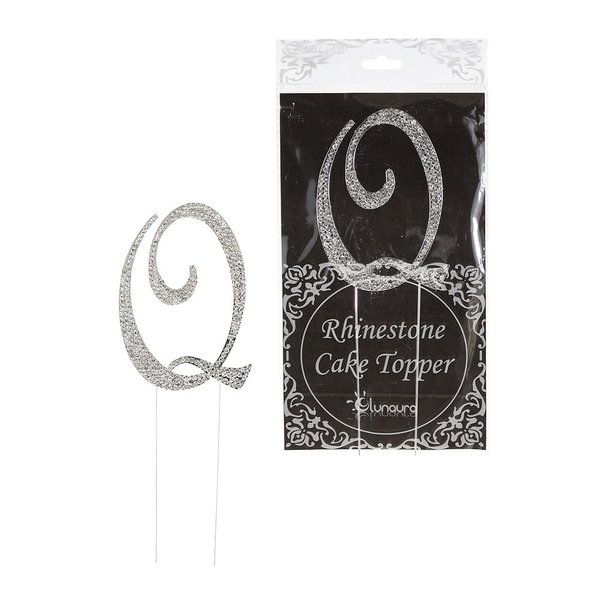 Lunaura - Sparkling Rhinestone Letter Cake Topper - Q