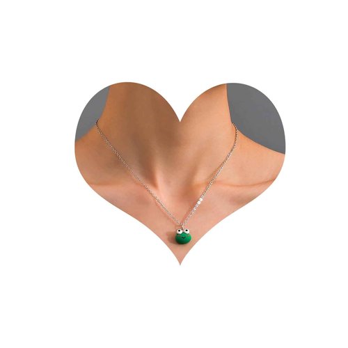 Andelaisi Boho Green Frog Choker Necklace Vintage Frog Necklace Choker Green Frog Pendant Necklace Minimalist Funny Animal Necklace for Women