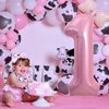 40 Inch Pink Number 2 Balloon & Mini Bow Balloon for Girl Birthday Party Decorations, 2nd Birthday Party Decorations Pink Theme Party Balloons Decorations Supplies