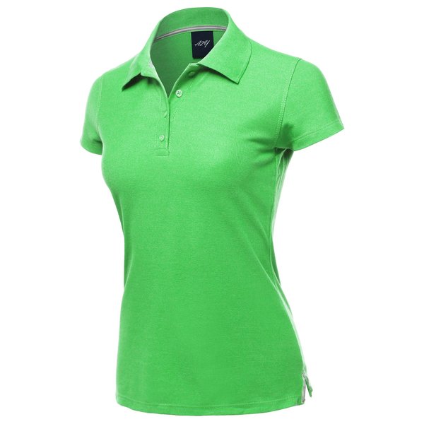 Casual 4-Button Junior-Fit PK Ring Spun Cotton Pique Polo Shirt Neon Green XL