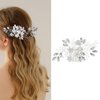 MirthCity Bride Wedding Hair Comb Pearl Flower Bead Bride Hair Pieces Handmade Rhinestone Leaf Flower Girl Hair Accessories for Women