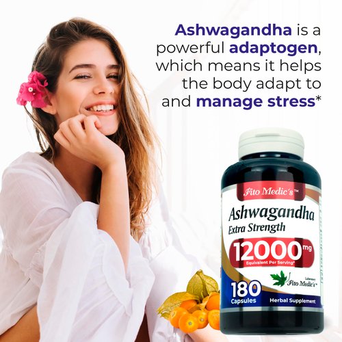 FITO MEDIC'S Lab | ashwagandha |180 Caps | 12000 mg | ashwagandha Capsules | Pure | ashwagandha Supplements | ashwaganda | ashawaganda Pills| aswagandha Vitamin | aswagandha