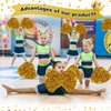 Cheerleading Pom Poms 4 Pack Cheerleader Squad Spirited Fun Pompoms Pom Poms Cheer Poms Hand Flowers Metallic Foil Pompoms for Kids Adults Sports Team Spirit Cheering Party Dance (Gold)