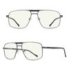 RB.Pilot Reading Glasses for Men Square Double Bridge Blue Light Blocking Computer Readers (grayness, 5.00)