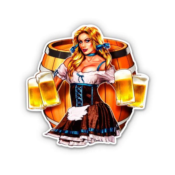 GT Graphics Beer Garden Maiden Sexy - 8" Vinyl Sticker - for Car Laptop I-Pad - Waterproof Decal