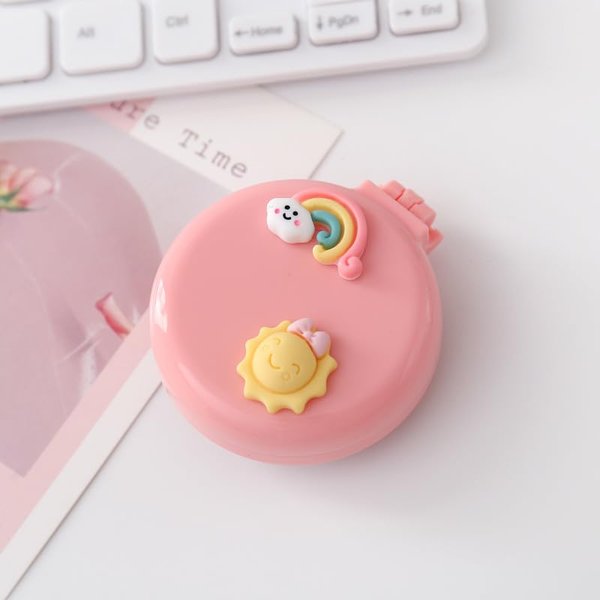 Pink Travel Hair Brush, Pocket Comb with Mini Mirror, Round Folding Pocket Hair Brush Cartoon Shell Folding Hair Brushes for Girls Women, Hair Brushes, Styling Tools and Appliances (2H984)