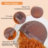 Orange Curly Wig for Women 26 Inch Long Curly Wigs Synthetic Ginger Orange Middle Part Curly Wigs for Women Daily Party Cosplay Use