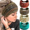 SAWINDA Boho Headbands for Women Stretchy Knot Headband Non Slip Hair bands Yoga Skincare Spa Sweat Turbans Red Head Wraps Scarf Bandanas Pack of 4
