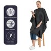 PERFEHAIR Hair Cutting Cape with Snaps Closure, Salon Hairdressing Styling Barber Cape with Hand Holes-51 x 58 Inches, Black