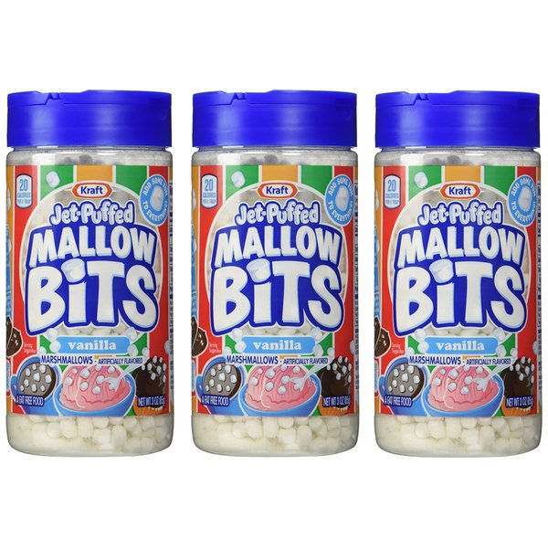 Kraft Jet-puffed Mallow Bits Vanilla Flavor Marshmallows, 3 OZ Bottles (Pack Of 3)