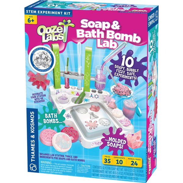 Thames & Kosmos Ooze Labs Soap & Bath Bomb Lab Kit - 10 Cosmetology & Skin Care Experiments | Parents' Choice Award Winner