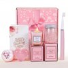 Birthday Gifts for Women, Mom, Wife, Girlfriend, Sister, Best Friends - Unique Self Care Gifts for Her - Including Electric Toothbrush, Bath Bombs, Bath Salts, Candles, Soap and Thank You Cards