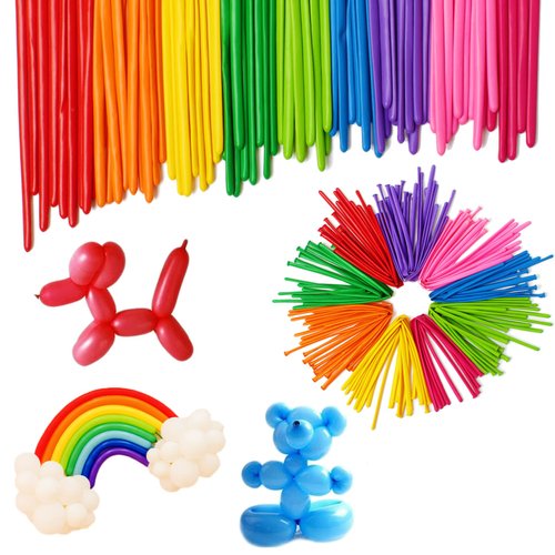 100Pcs Magic Balloons Kit, Colorful Long Latex Sculpture Twist Balloon Animal Balloons Diy Balloons for Birthday kids Wedding Party Decorations