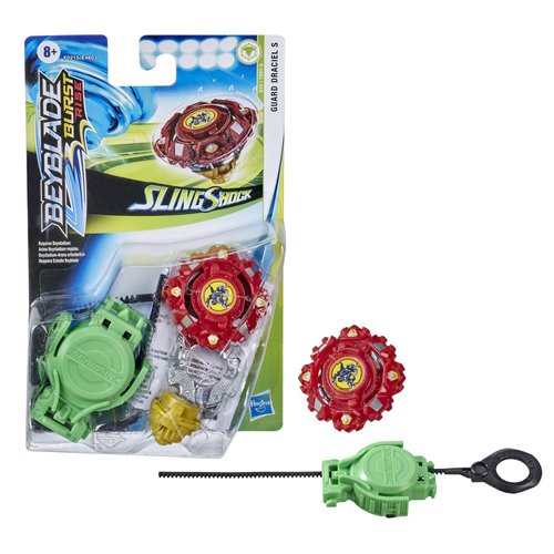 Beyblade Burst Rise Slingshock Guard Draciel S Starter Pack - Right-Spin Battling Top Toy and Right/Left-Spin Launcher, Ages 8 and Up