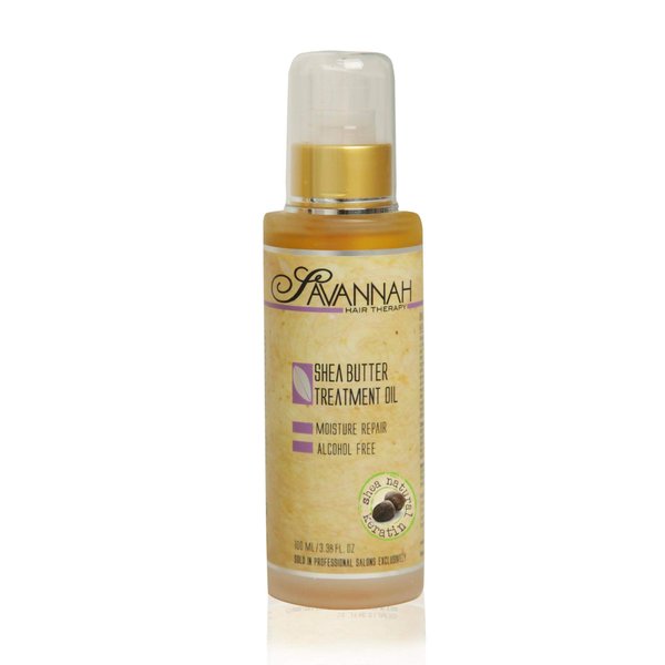 Savannah Hair Therapy Hair Oil with Shea Butter & Keratin- Restore, Revive, Nourish for Dry, Damaged & Color Treated Hair, 3.38 Fl Oz/100 ml