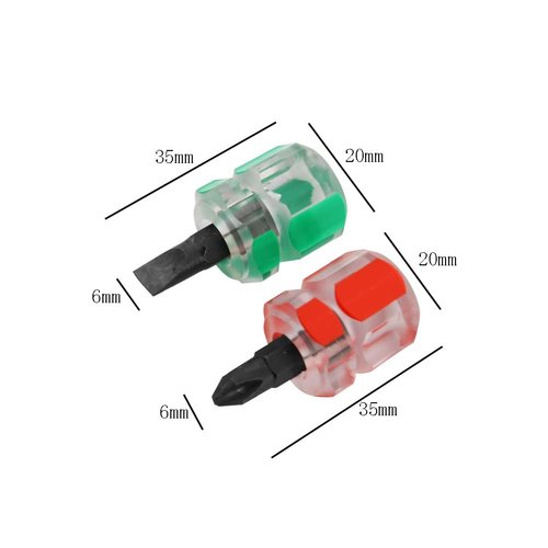4 Pieces Sewing Machine Screwdriver Mini Short Screwdriver Needle Plate Screwdriver Sewing Machine Needle Plate Screwdriverwith Flat Head and Phillips Head, Red and Green