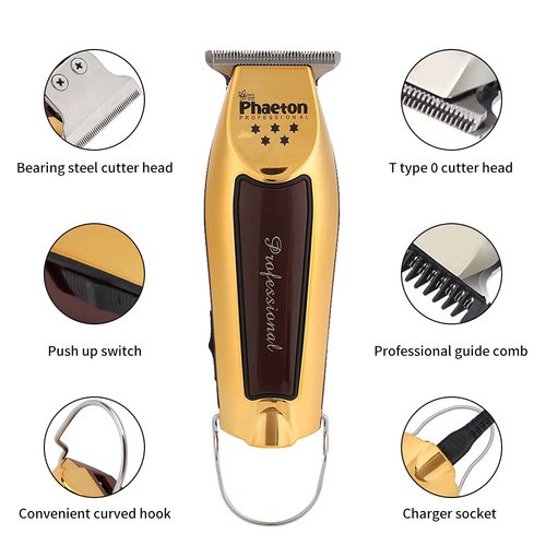 Beard Trimmer for Men, Professional Electric Hair Cutting Machine Hair Trimmer, Fine-Cut Hair Trimmer, Electric Cordless Hair Clippers with Beard Shaping Tools(Gold)