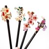 4 PCS Wooden Hair Sticks Chinese Traditional Flower Hair Sticks for Long Hair Hair Chopsticks for Women Girl Classic Vintage Flower