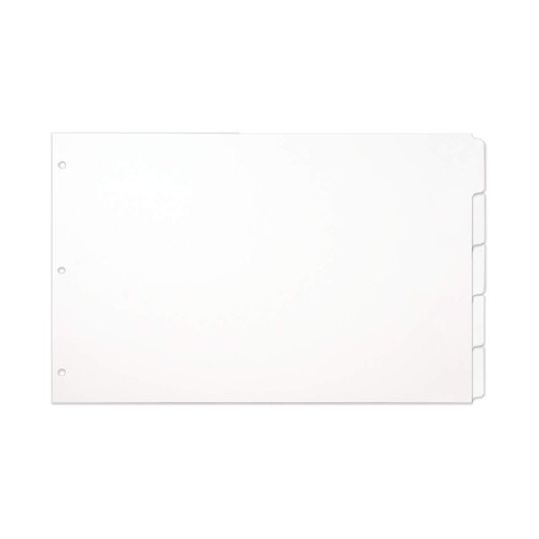 Single Set 11x17 White 5 Tab Index Dividers Standard Length with Holes