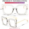 AIEYEZO Oversized Blue Light Glasses for Women, Anti Fatigue Prevent Headache Computer Eyeglasses (Clear Grey)