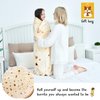 CASOFU Burritos Tortilla Throw Blanket, Double Sided Giant Flour Novelty Throw for Your Family, 285 GSM Soft and Comfortable Flannel Taco Blanket.(Beige, 60 inches)