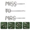 Minkissy 3pcs Words Letter Hair Pins Mrs to Miss Barrette Glitter Rhinestone Hair Clips for Women Ladies Girls