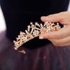 JWICOS Tiaras for Women Girls Birthday Crown Rhinestone Tiara Princess Crown for Women Bridal Wedding Prom Birthday Party Halloween Costumes Hair Accessories for Women Girls (Gold)