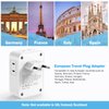 European Travel Plug Adapter, AUOPLUS International Power Plug Adapter with 3 USB Ports (1 USB C), 4 AC Outlets Cruise Ship Essentials for US to Most of Europe Spain Italy France Germany