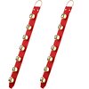 Frienda Hanging Bells 7-Bell Dog Doorbells for Door Knob Faux Leather Belts Go Outside Dog Bells Christmas Decor and Holiday Home Decorations, 18.7 x 1.8 x 1 Inches (Red with Gold)