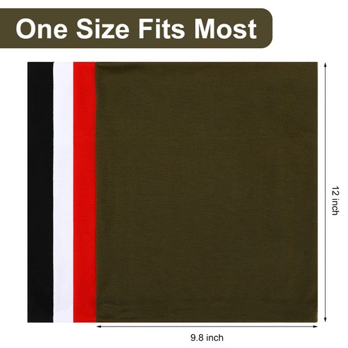 Sintege 4 Pcs DreadLocks Tube Sock Wide Elastic Headband Loc Cap Long Hair Dreads Head Wrap Unisex Spandex for Women Men(Black, White, Green and Red, 12 x 9.8 Inches)