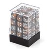 Chessex DND Dice Set D&D Dice-12mm Gemini Copper, Steel, and White Plastic Polyhedral Dice Set-Dungeons and Dragons Dice Includes 36 Dice – D6 (CHX26824)