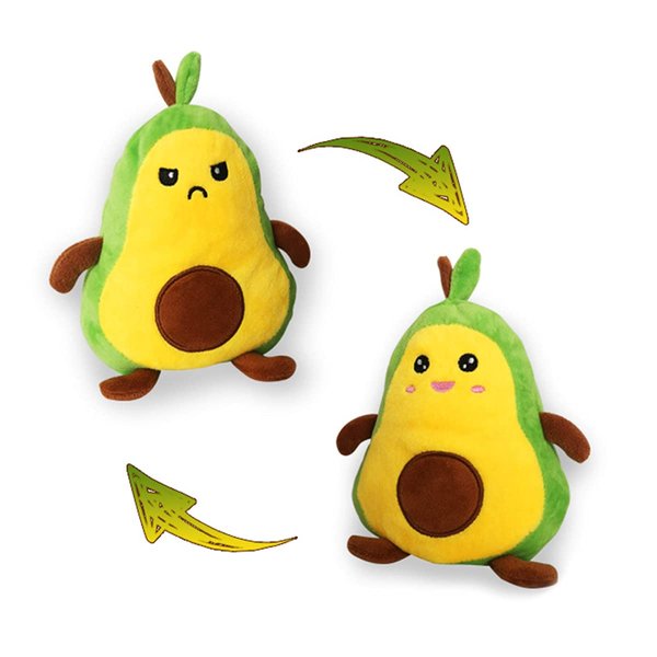 Avocado Reversible Plushie Toys Stuffed Animal Mood Plush Double-Sided flip Show Your Mood