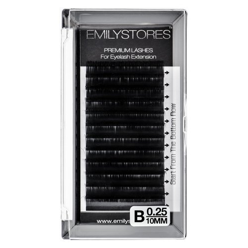 EMILYSTORES Lash Extensions 0.25mm Thickness B Curl Length 10mm Volume Individual Eyelashes For Eyelash Extensions (0.25,B,10mm)