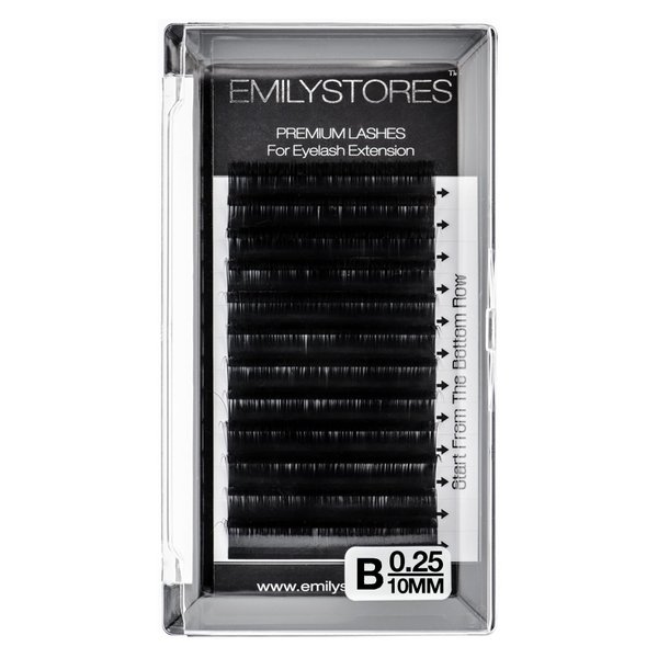 EMILYSTORES Lash Extensions 0.25mm Thickness B Curl Length 10mm Volume Individual Eyelashes For Eyelash Extensions (0.25,B,10mm)