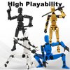 FAMOPLAY 4PCS T13 Action Figure Already Assembled,Dummy 13 Action Figure, Titan 13 Action Figure, Robo 13 for Collectors Desktop Decoration,Boys Multi Movable Joints Toys(Golden+White+Blue+Black)