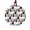 Makeup Lipstick Compact Eyeshadow Mascara Drawing Aluminum Holiday Christmas Tree Ornament - 3.0" (7.6 cm) x 3.37" (8.6 cm)