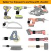 Spider Tool Holster - Quad Tool Kit - Adhesive Tool Tabs + BitGrippers + Self locking, quick draw Belt Holster Clip for carrying a power drill, driver, hammer, tape measure, pneumatic, light and more!