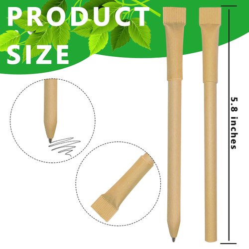 lyforx Kraft Paper Barrel Writing Pen Eco-Friendly Pens Cardboard Pens Black Ink