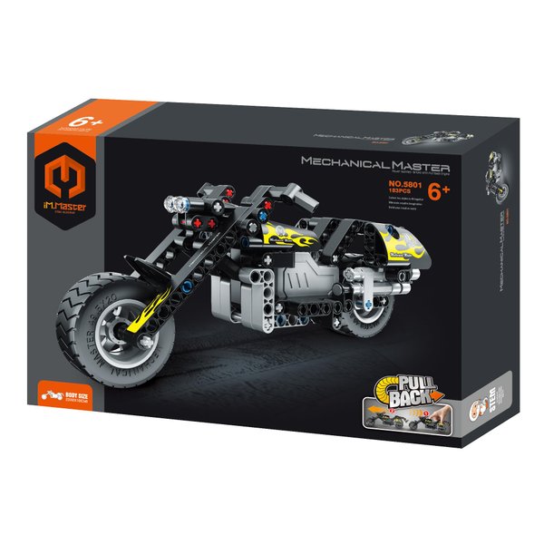 Dakott STEM Car Toy Building Toy Gift for Age 6+, Pull-Back Motorcycle Building Block Take Apart Toy, 183 Pcs DIY Building Kit, Learning Engineering Construction Toys