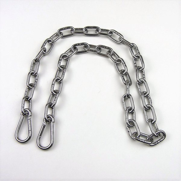 3ft Stainless Steel T316 Proof Coil Chain & Snap Hooks -1/4" Chain, 5/16" Snap Hook