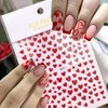 Heart Nail Art Stickers Decals 3D Shiny Glitter Love Hearts Self Adhesive Shining Glitters Powder Effect Valentine's Day Heart Nail Design for Lovers Romantic DIY Nail Decorations Manicure Accessories