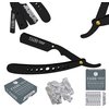 100 BLADES + Facón Professional Classic Straight Edge Barber Razor - Salon Quality Cut Throat Shavette