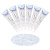 SUMEITANG 6PCS Clear White Face Body Glitter Gel，Mermaid Holographic Sequins Chunky Glitter Paint for Party Singer Concerts Festival Rave Accessories for Girls Women Face Body Hair Sparkling Makeup
